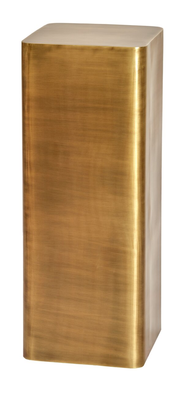 Goldene Säule mit abgerundeten Ecken, Perspektive von vorne.