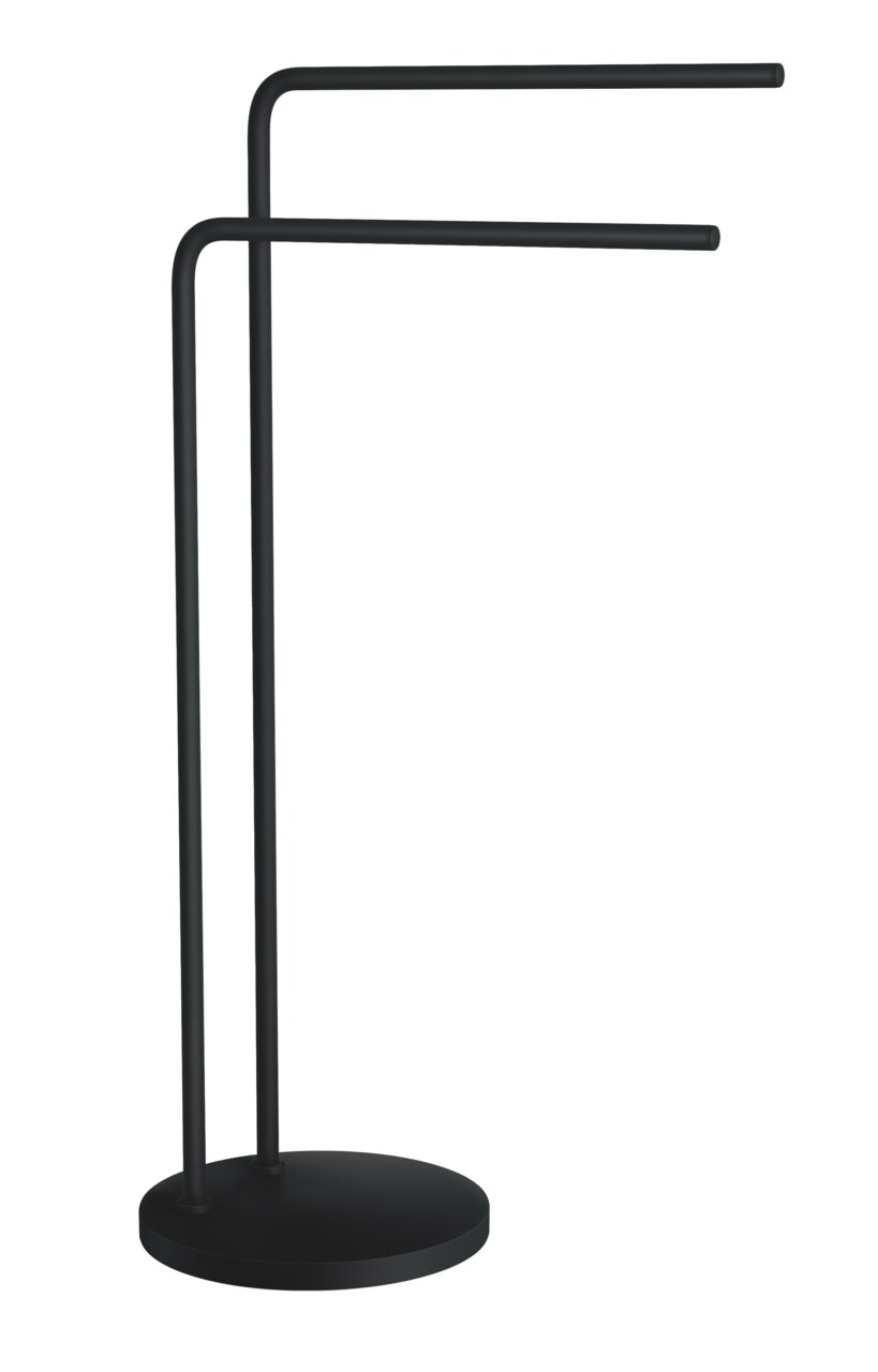 Beslagsboden Handtuchhalter Schwarzer Handtuchhalter aus Stahl mit zwei Armen, seitliche Perspektive