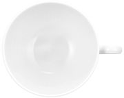 Weiße Teeobertasse mit Henkel, Ansicht von oben