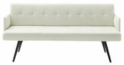 Weißes Sofa mit schwarzen Beinen, Frontalansicht