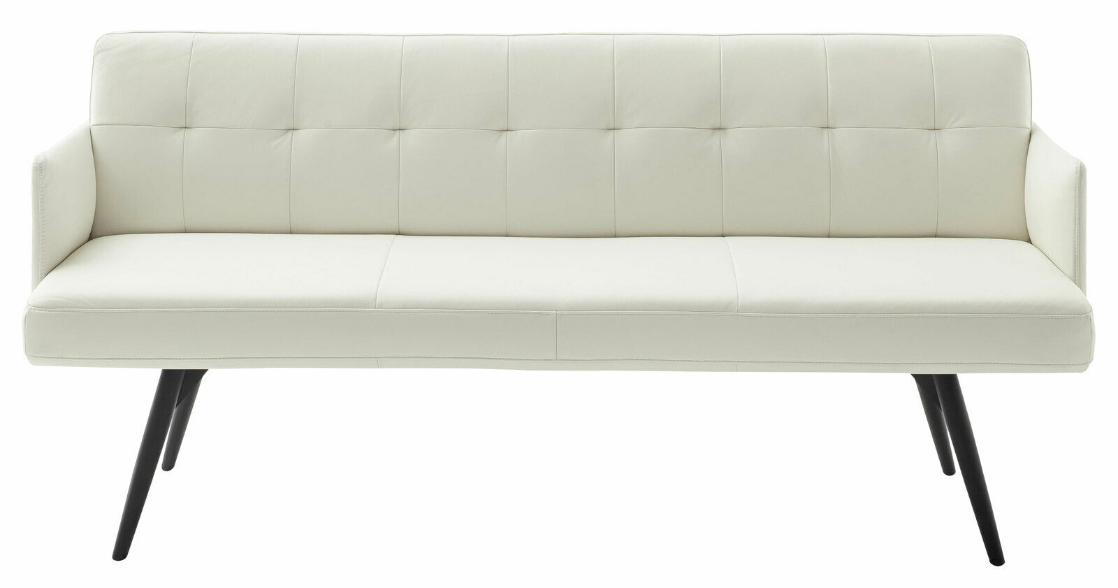 Weißes Sofa mit schwarzen Beinen, Frontalansicht