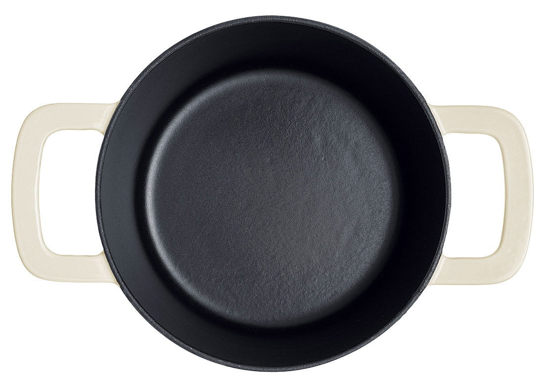 Runder Bräter 24cm in Weiß, Draufsicht