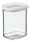 Transparente Vorratsdose Modula Mini 375 ml mit weißem Deckel, seitliche Ansicht