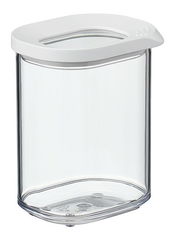 Transparente Vorratsdose Modula Mini 375 ml mit weißem Deckel, seitliche Ansicht