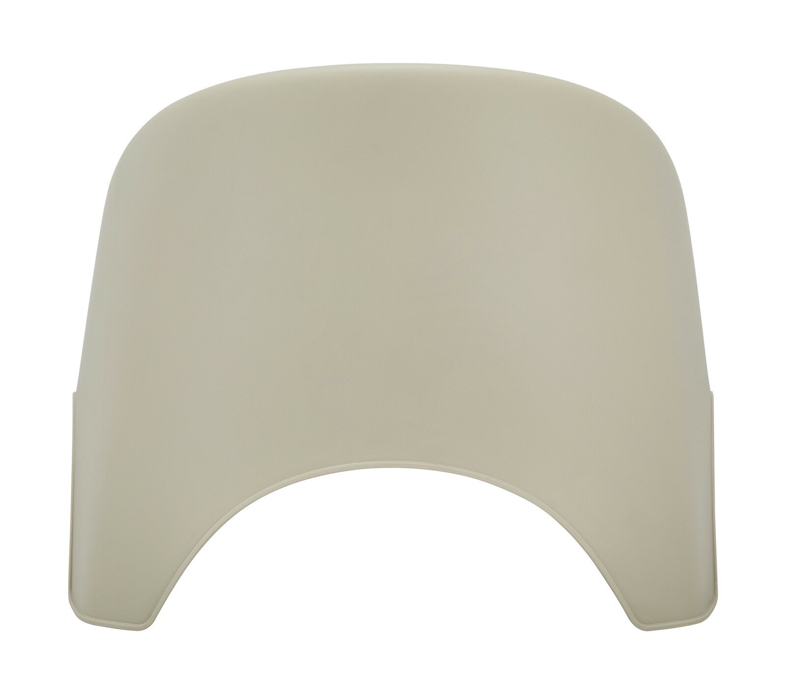 Rückansicht einer beigen Stapelsessel-Rückenlehne