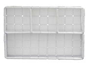 Weißer Badorganizer Adria klein mit geflochtenem Design, Vorderansicht