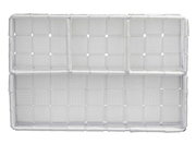 Weißer Badorganizer Adria klein mit geflochtenem Design, Vorderansicht