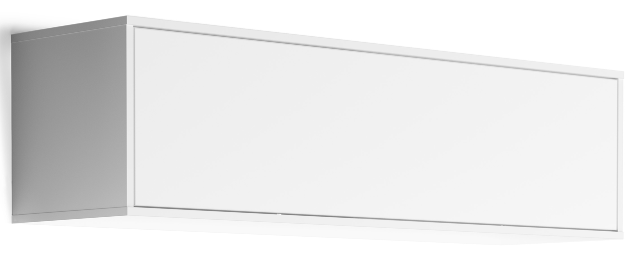 Weißes Hängeelement aus seitlicher Perspektive