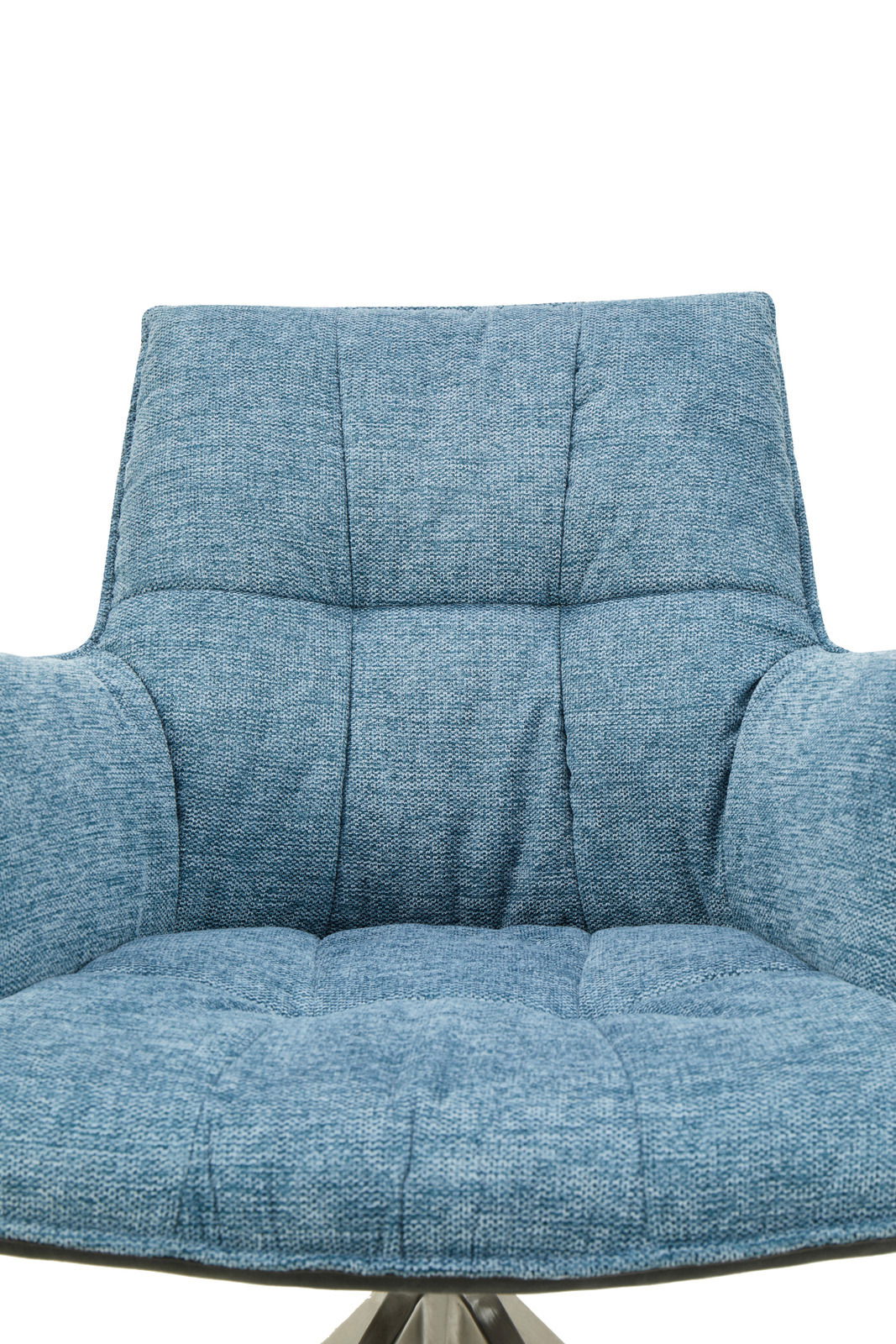 Blauer Sessel Novel OSAKA 2.0, Vorderansicht, mit gepolstertem Sitz und Rückenlehne.