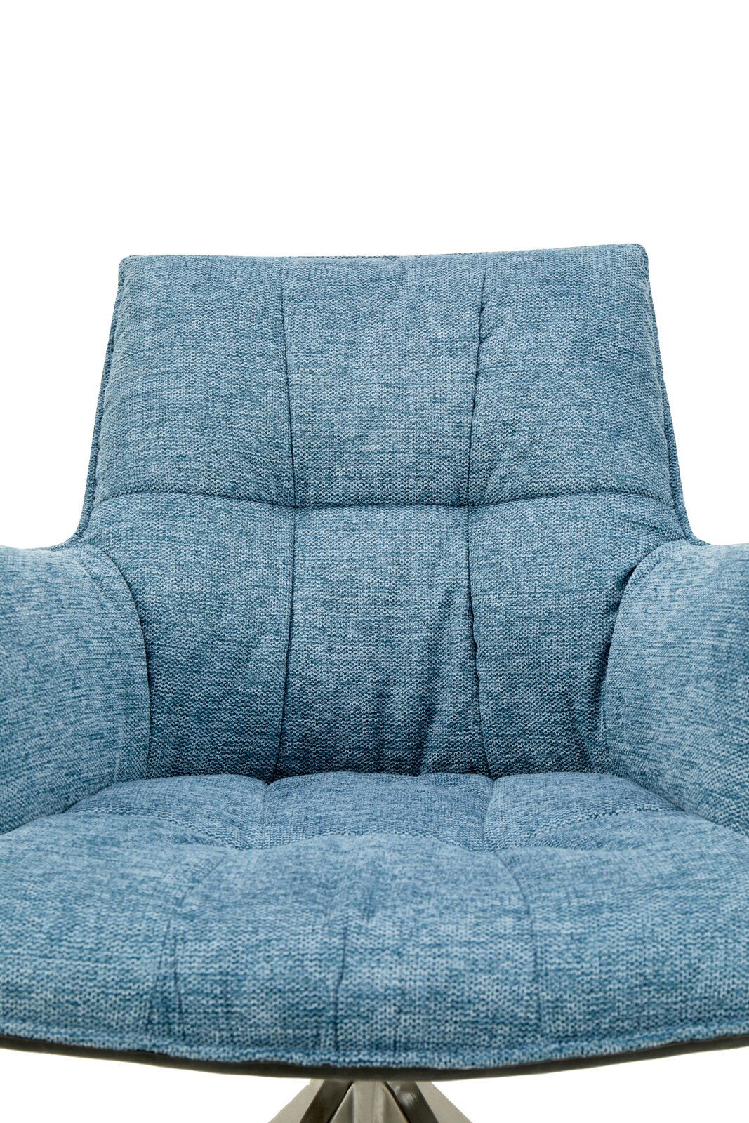 Blauer Sessel Novel OSAKA 2.0, Vorderansicht, mit gepolstertem Sitz und Rückenlehne.