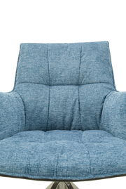 Blauer Sessel Novel OSAKA 2.0, Vorderansicht, mit gepolstertem Sitz und Rückenlehne.