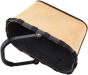 Tragetasche XS aus geflochtenem Material mit schwarzem Rahmen und Griff, Ansicht von oben