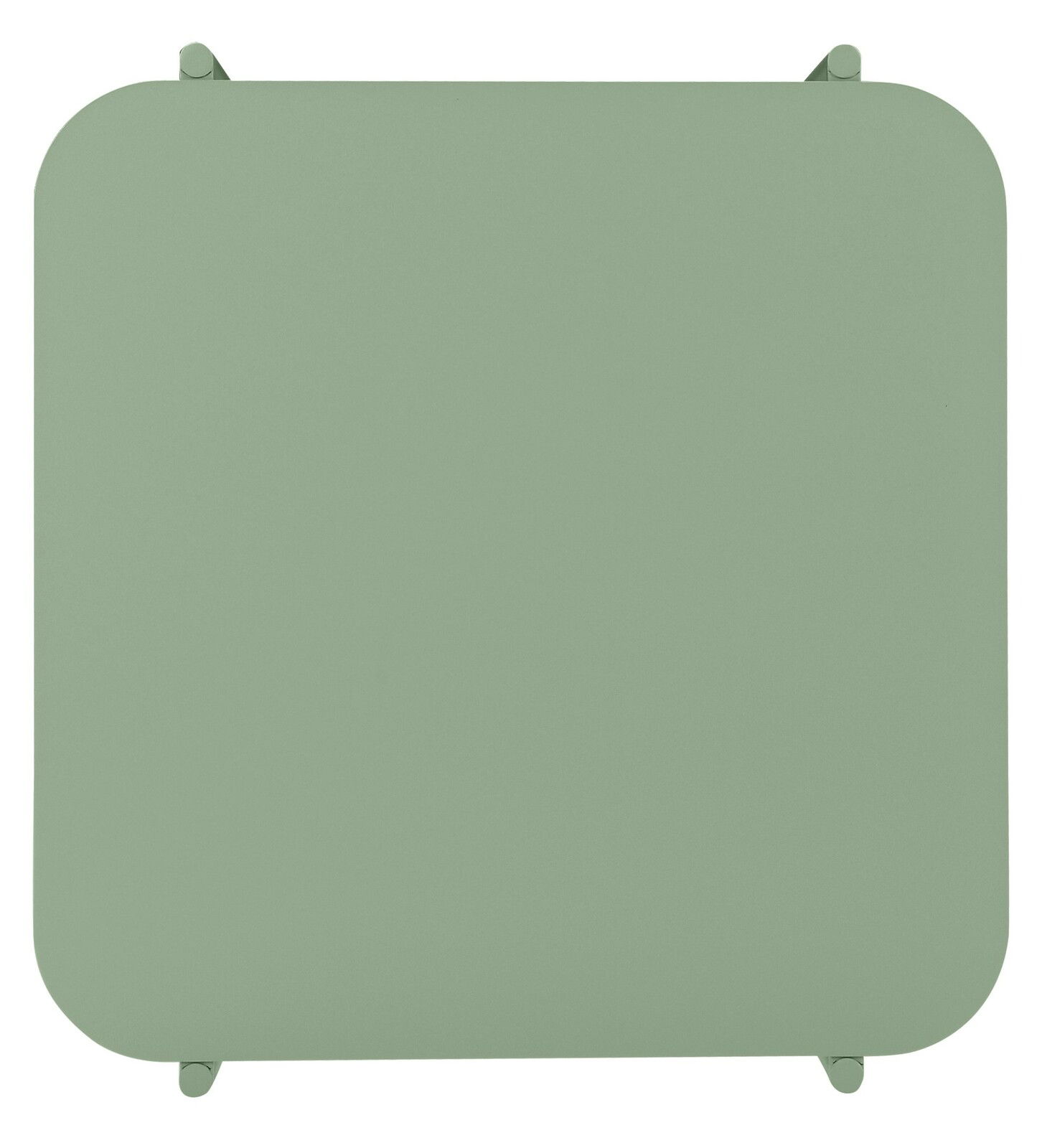 Grüner quadratischer Beistelltisch von oben betrachtet