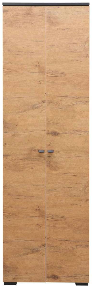 Garderobenschrank aus Holz mit zwei Türen, Frontalansicht