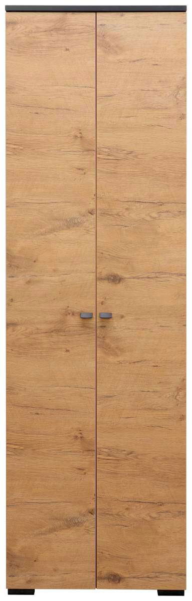 Garderobenschrank aus Holz mit zwei Türen, Frontalansicht