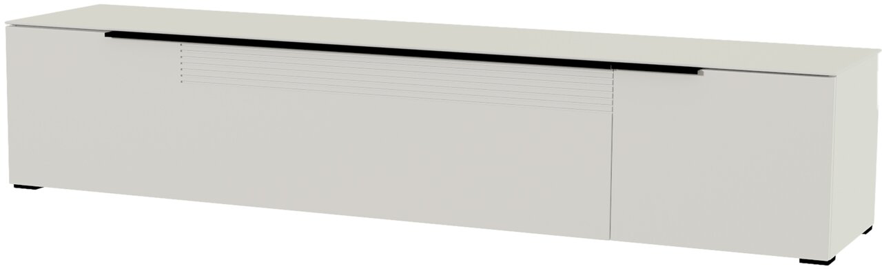 XL TV-Lowboard in weißer Farbe, seitliche Perspektive