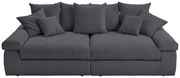Großes, graues Big-Sofa mit mehreren Kissen, Vorderansicht