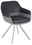Novel Sessel WESLEY Moderner Sessel mit schwarzem Kunstleder und grauem Stoffbezug, auf vier Metallbeinen, seitliche Perspektive.