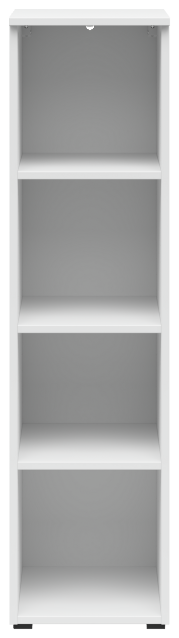 Carryhome Regal MULTISTAURAUM Weißes Regal mit vier offenen Fächern, frontale Ansicht