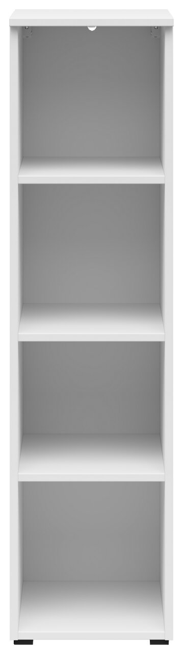 Carryhome Regal MULTISTAURAUM Weißes Regal mit vier offenen Fächern, frontale Ansicht