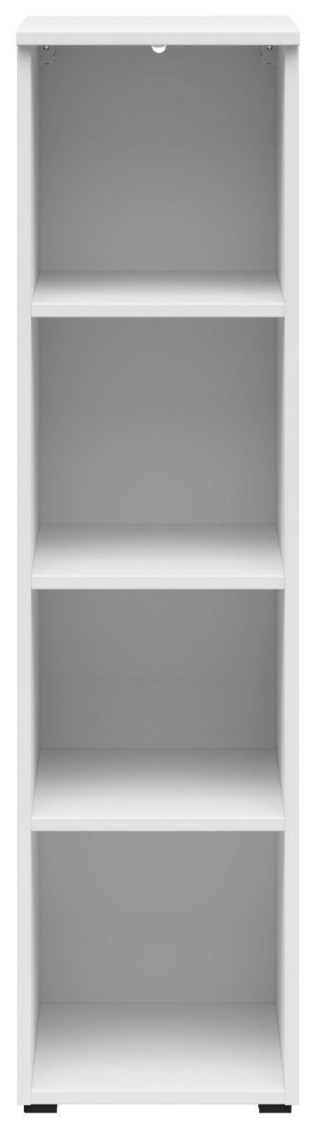 Carryhome Regal MULTISTAURAUM Weißes Regal mit vier offenen Fächern, frontale Ansicht