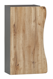 Hängeschrank aus Holz mit natürlicher Maserung, seitliche Perspektive