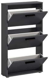 Schuhkipper mit drei Klappen in dunkler Farbe, seitliche Perspektive