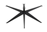 Schwarzes Tischgestell aus Metall in sternförmigem Design, von oben betrachtet.