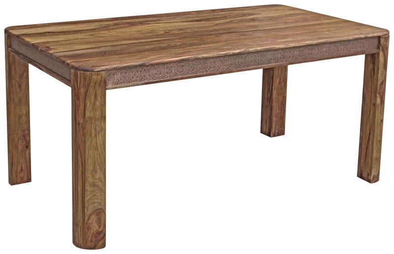 Landscape Esstisch BARCELONA Holzesstisch mit rechteckiger Tischplatte und vier stabilen Beinen, seitliche Perspektive