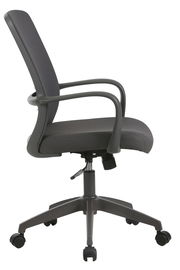 Schwarzer Drehstuhl mit Armlehnen, Seitenansicht