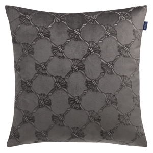 JOOP! Zierkissenhülle J!IMPRESS Zierkissenhülle 45x45 cm in grauem Stoff mit elegantem, geometrischem Muster, Frontalansicht