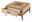 Moderner Couchtisch aus Holz mit Schublade und Glaseinsatz, Perspektive von vorne links