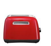 Rode KitchenAid-broodrooster met twee sleuven, zijaanzicht