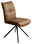 Novel Stuhl NIZZA Moderner brauner Stuhl mit gepolsterter Sitzfläche und Rückenlehne, schwarzes Metallgestell, seitliche Perspektive