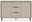 Modernes Sideboard in Beige mit zwei Türen und zwei Schubladen, frontal betrachtet.