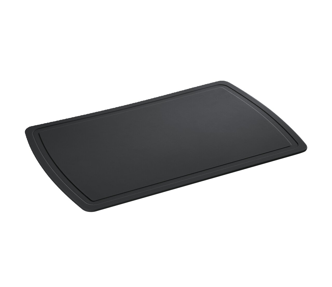 Schwarze Schneidmatte in rechteckiger Form, Perspektive von oben