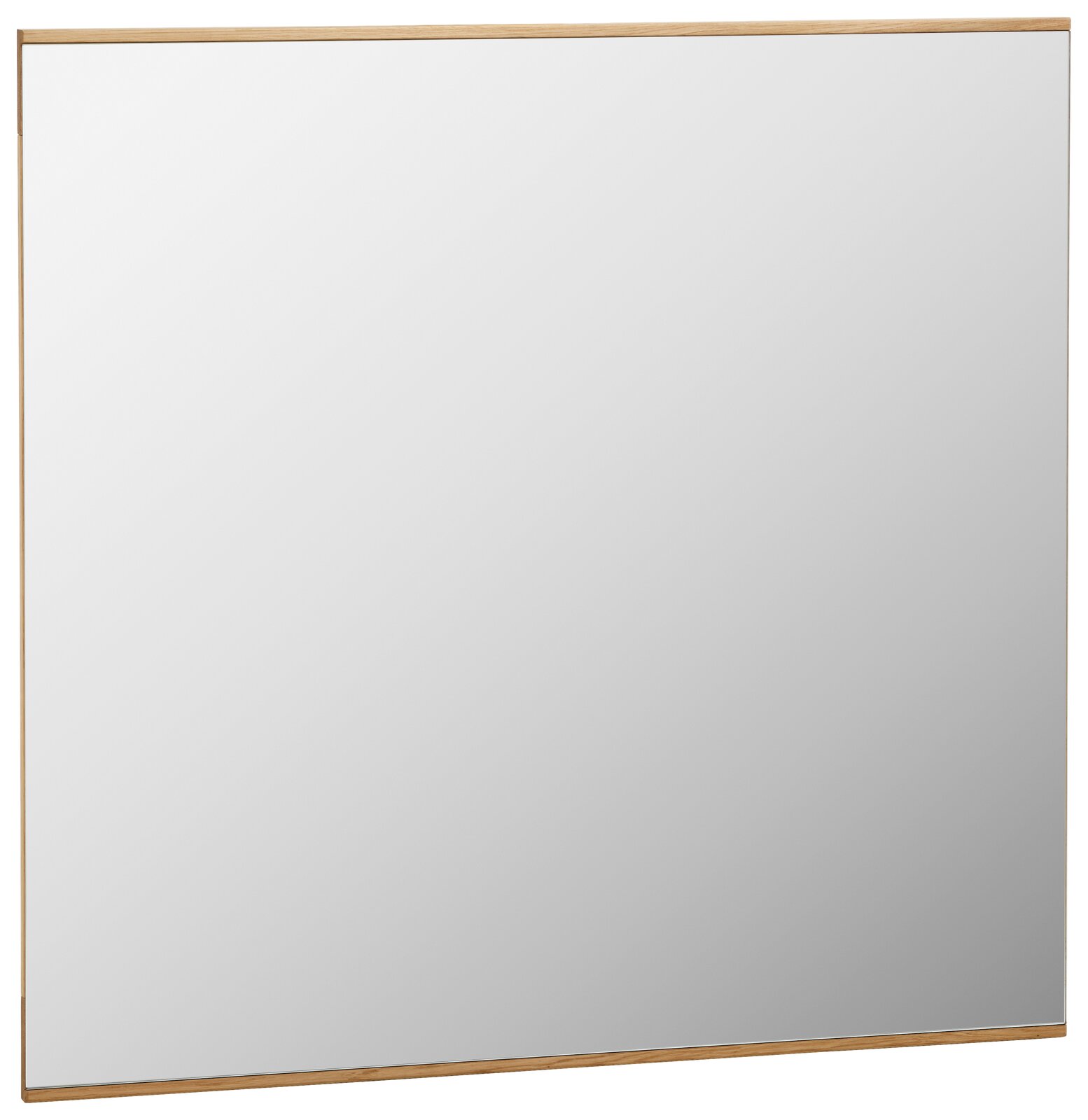 Rechteckiger Wandspiegel mit schmalem Holzrahmen, Frontalansicht