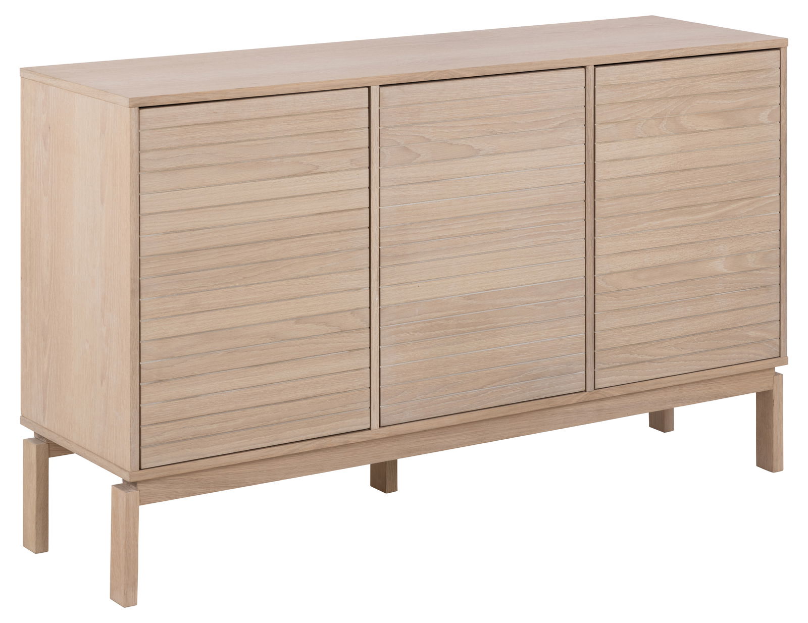 Z2 Sideboard LINLEY Modernes Sideboard aus hellem Holz mit drei Türen, seitliche Perspektive