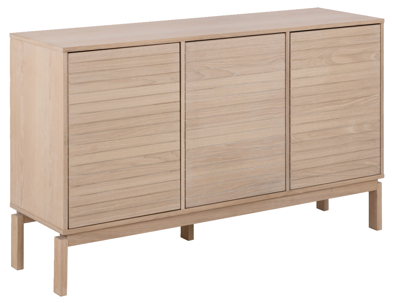 Z2 Sideboard LINLEY Modernes Sideboard aus hellem Holz mit drei Türen, seitliche Perspektive
