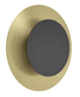 Moderne Wandleuchte TOCINA in goldener und schwarzer Optik, seitliche Perspektive