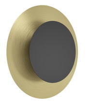 Moderne Wandleuchte TOCINA in goldener und schwarzer Optik, seitliche Perspektive