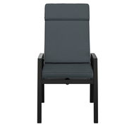 Moderner Gartensessel mit dunkelgrauem Polster, Frontalansicht