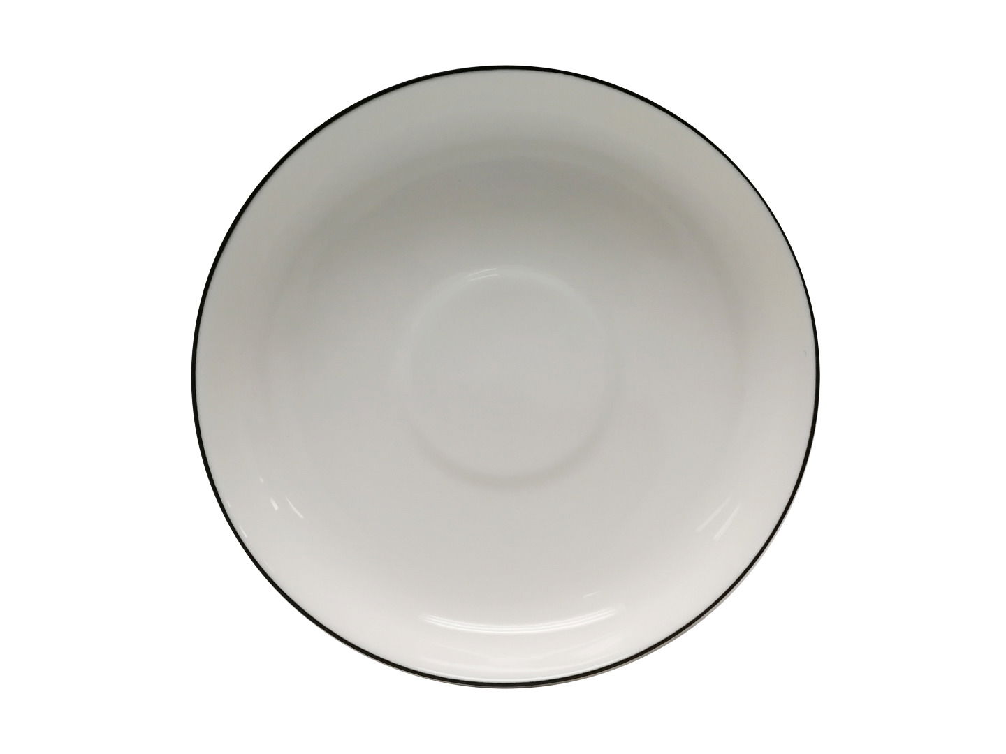 Weiße Espresso-Untertasse aus der Vogelperspektive