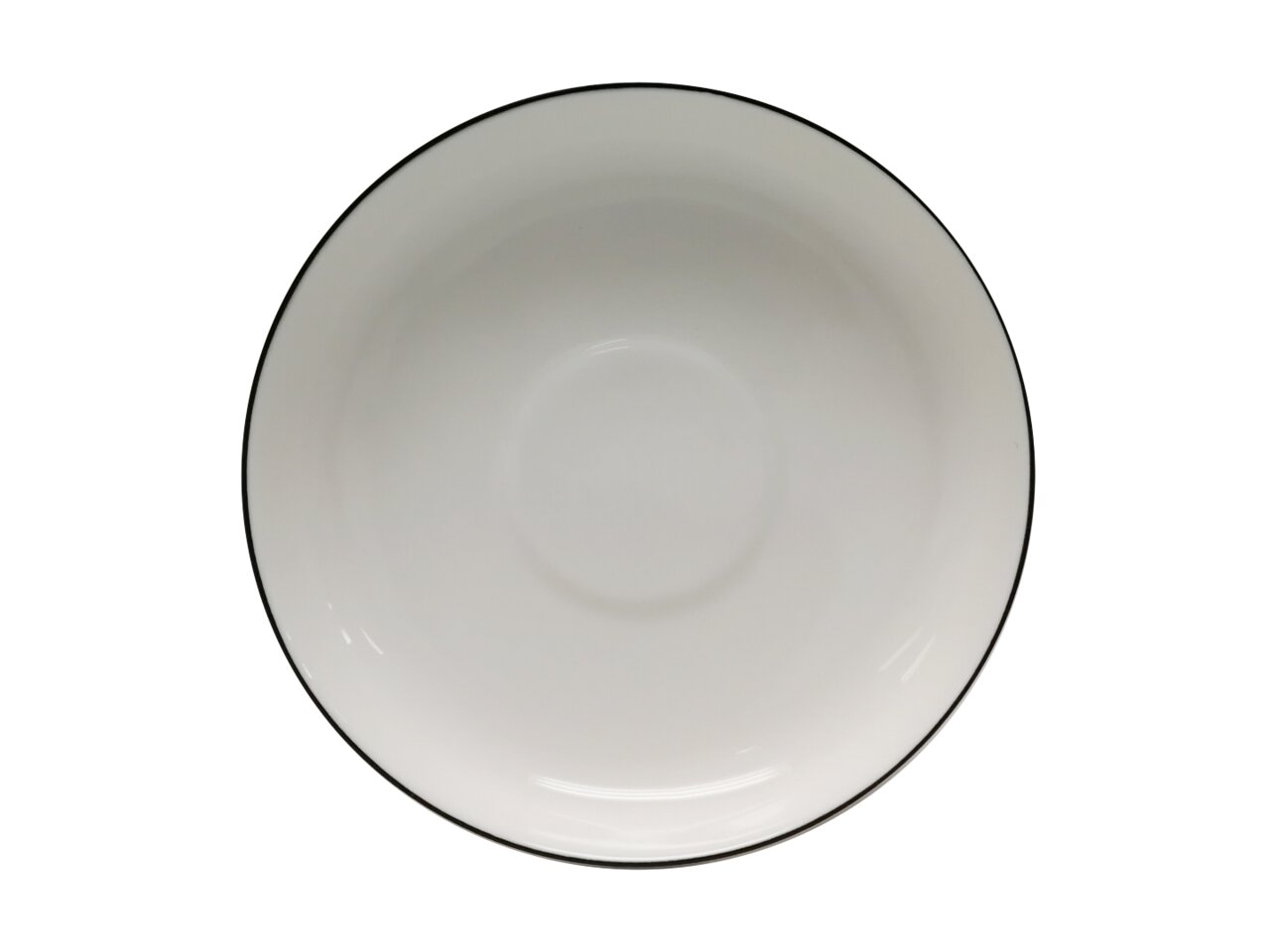 Weiße Espresso-Untertasse aus der Vogelperspektive