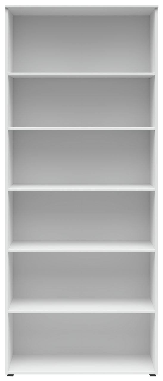 Carryhome Regal MULTISTAURAUM Weißes Regal mit fünf Einlegeböden, frontale Ansicht