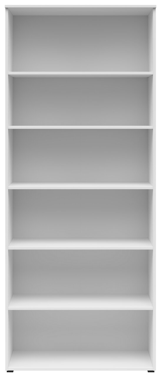 Carryhome Regal MULTISTAURAUM Weißes Regal mit fünf Einlegeböden, frontale Ansicht