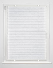 Plissee gefädelt 90x130cm in weiß, frontal am Fenster montiert