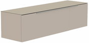 Hänge-Lowboard in beige aus seitlicher Perspektive