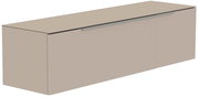 Hänge-Lowboard in beige aus seitlicher Perspektive