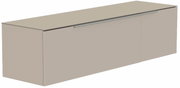 Hänge-Lowboard in beige aus seitlicher Perspektive
